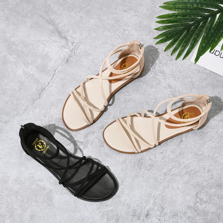 Minimalist High-Top Open-Toe Sandal Boots with Ankle Strap