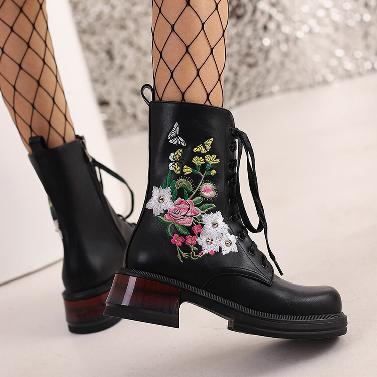 Women's High Shaft Fashion Boots with PU Upper and Rubber Sole